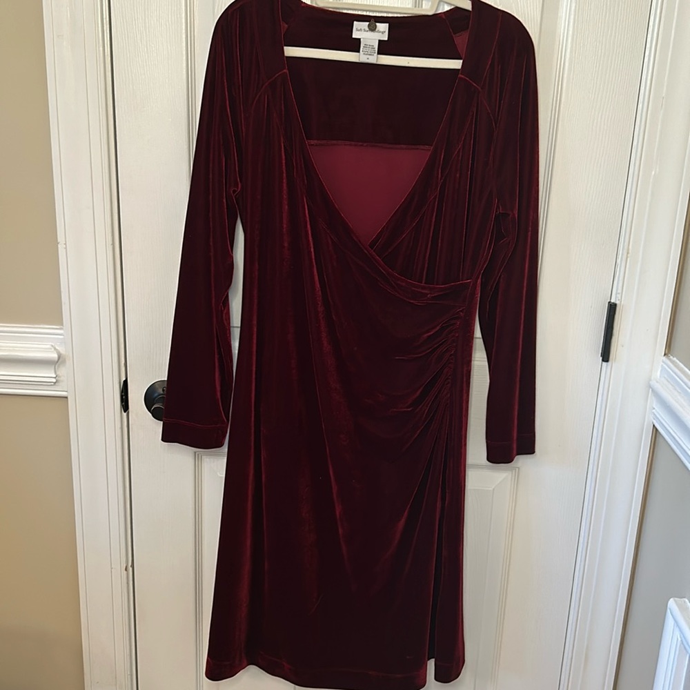 Soft Surroundings Velour V-Neck Dress (XL)